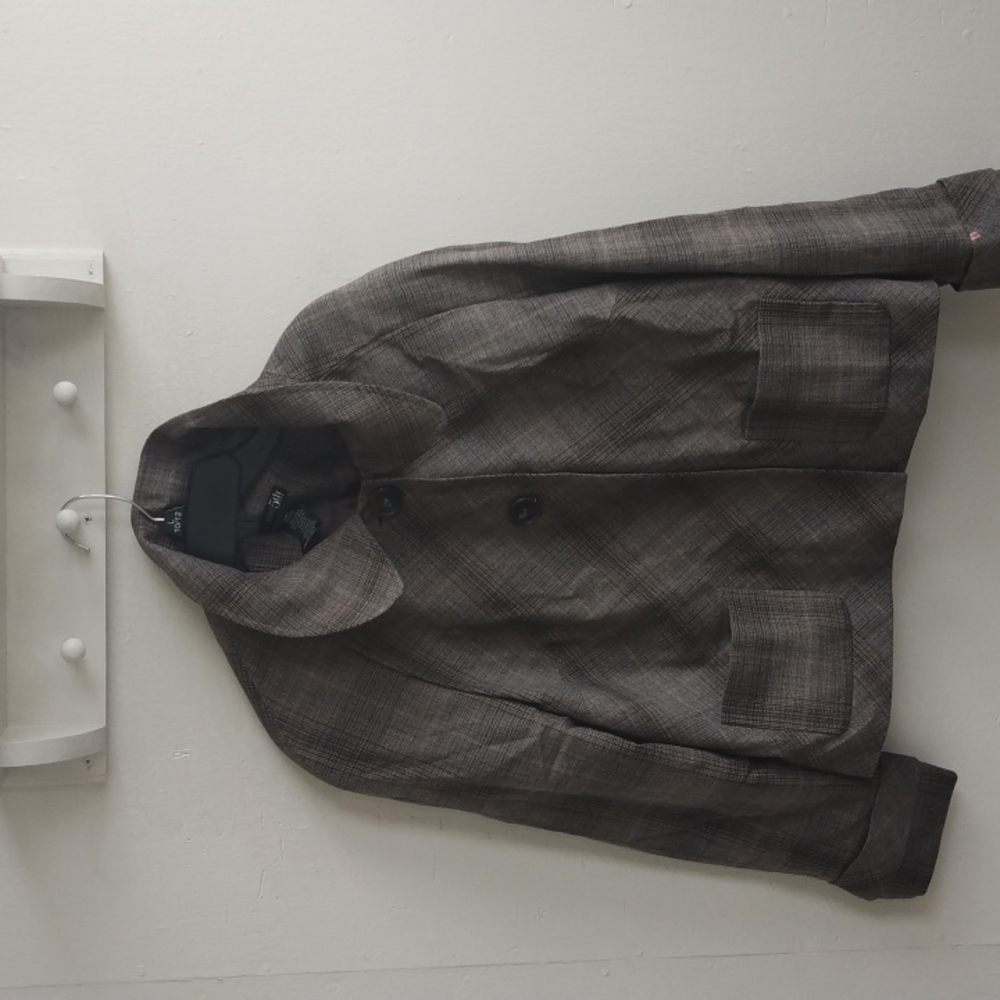 East 5th 14petite brown plaid coat brand new with tags